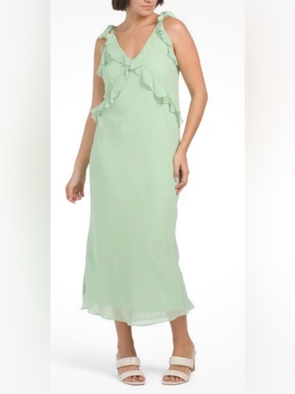 Christian Lacroix Green Ruffle Dress